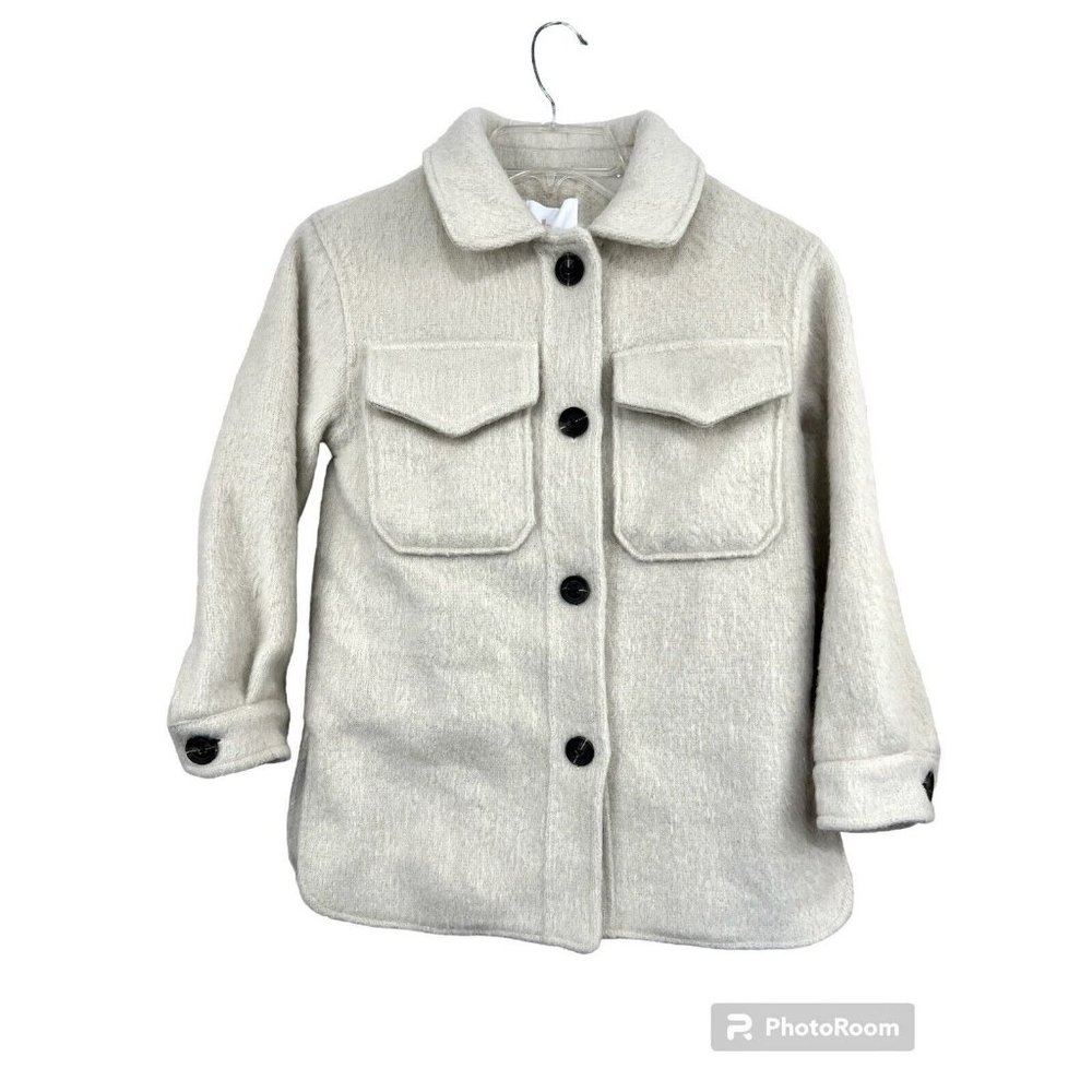 NWT Gianni Bini Youth Girls Shacket Jacket‎ Med Oatmeal Beige Soft Cozy Fleece